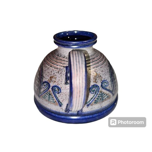 Deep blue gray vase pitcher pot decor - Picture 2 of 15